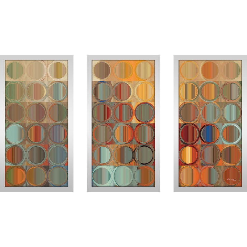 Multicolored Abstract Circles 3-Piece Framed Wall Art Set