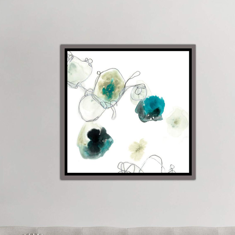«Microcosm IV» par June Erica Vess, Toile encadrée de bois rustique foncé, H 26 po x l 26 po x P 1,5 po