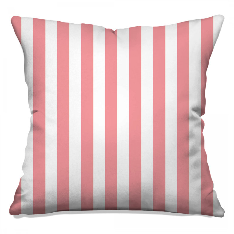 Pink Stripes Double Sided Throw Pillows, 14 X 14 pouces