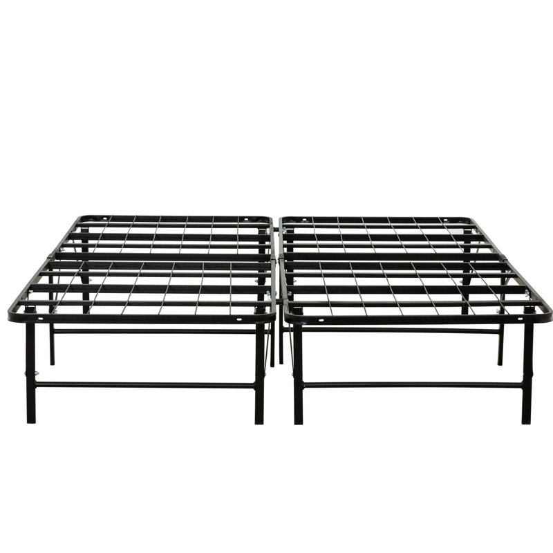 Metal Platform Bed Base For King Mattress, Black. Structure Long-term Use. Gives Strong Mattress Support. Under Storage Included. Quick And Simple Assembly. Compatible With All Sizes. Industrial