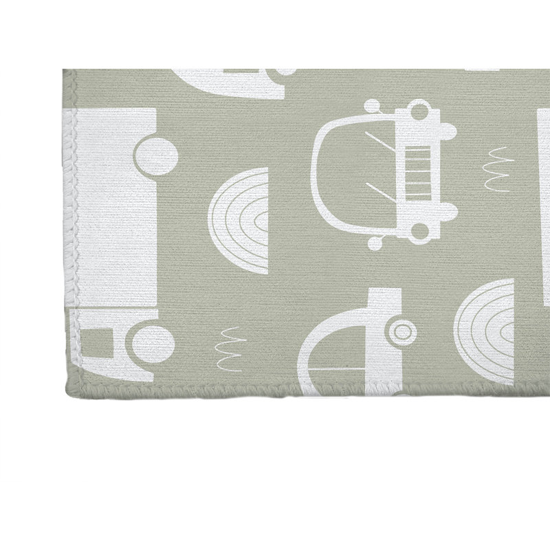 Traffic Kids Play Mat, Light Green, Rectangle 4' x 6'