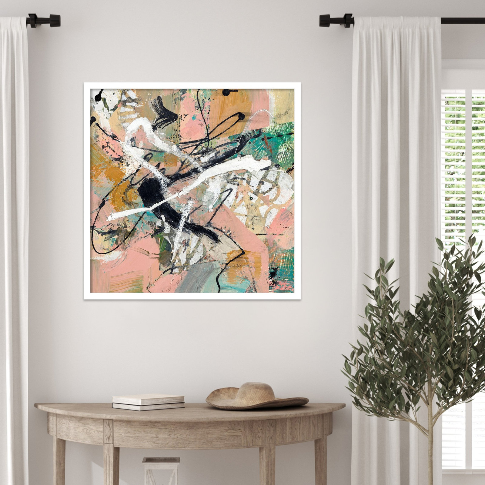 Sutter "Fluid" Print by Suzanne McCourt, 25" H x 25" W, White