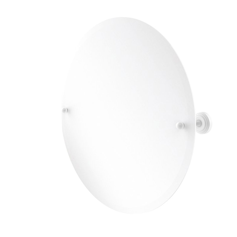 Miroir décoratif inclinable avec bord Godin, Blanc mat