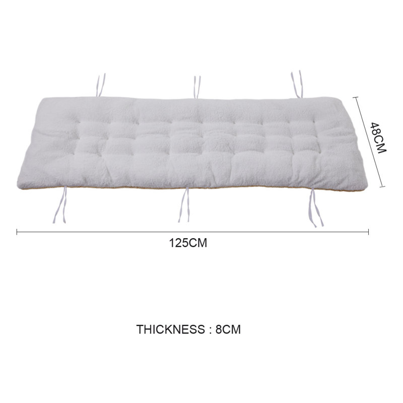 Winter Padded Lamb-Lined Chaise Chair Seat / Back Cushion