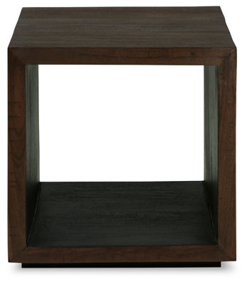 Hensington Square Dark Brown Wood and Metal End Table