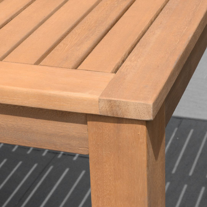 Ensemble de salle à manger de patio 7 pièces Anautica avec table rectangulaire au fini teck