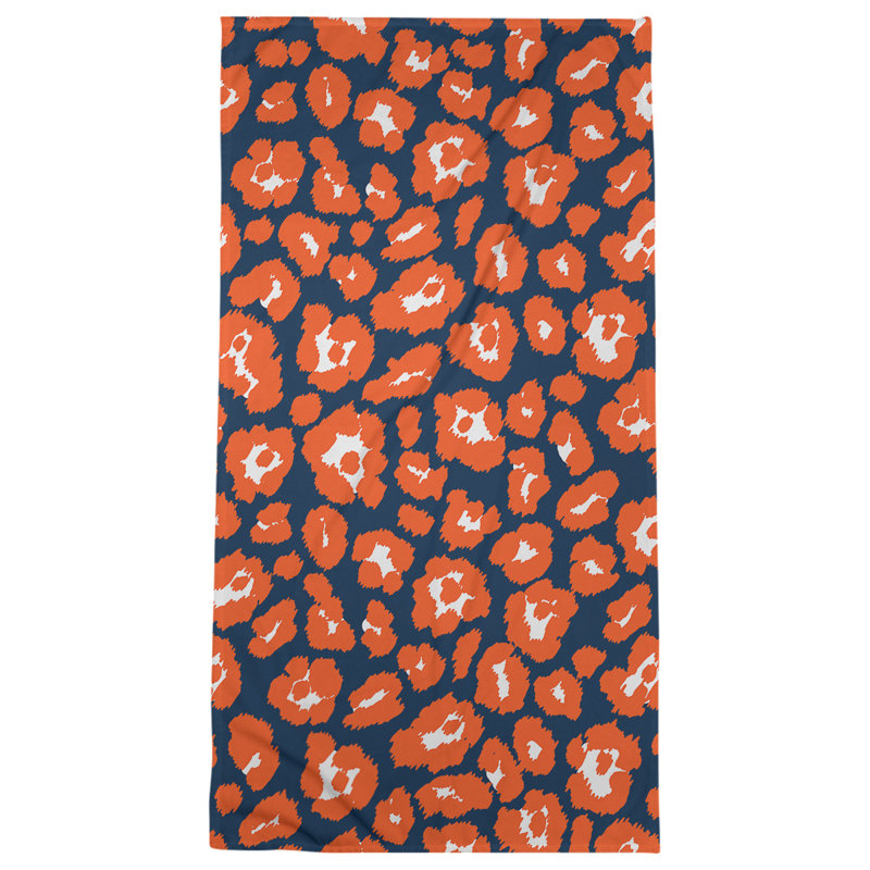 Garp Bath Towel, Polyester/Cotton Blend, Blue/White/Orange
