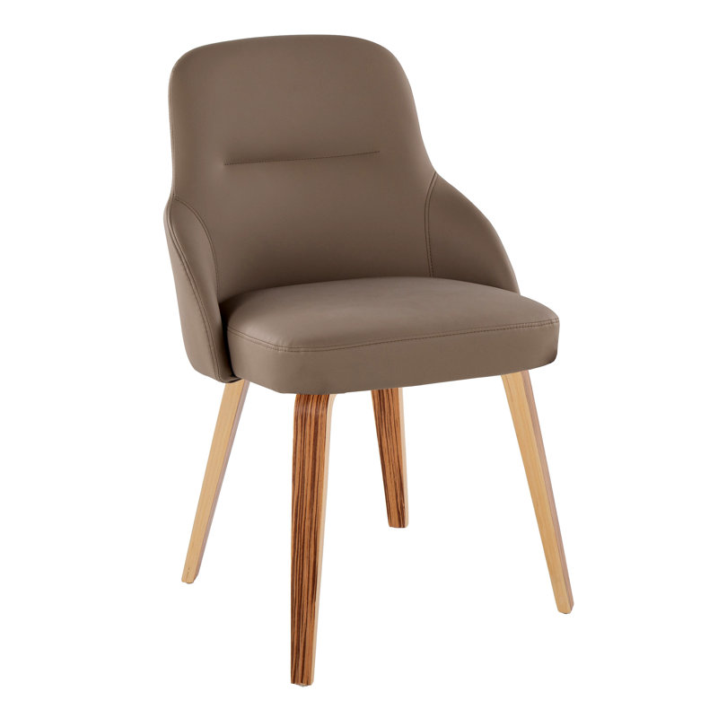 Chaise en bois zébré et similicuir