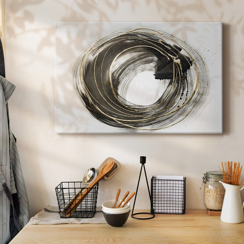Toile tendue Golden Circles II - galerie, H 12 po x l 18 po