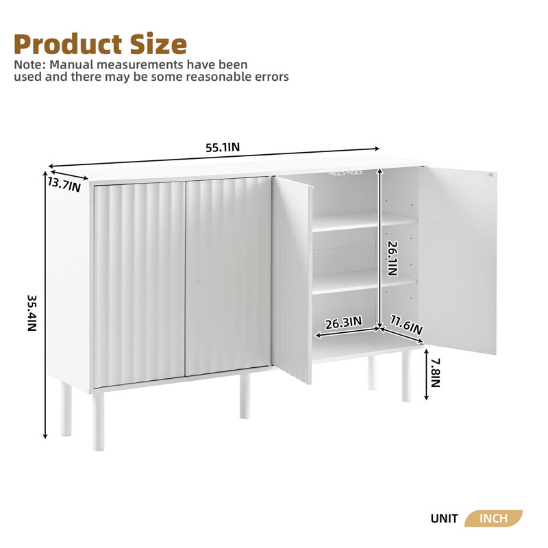 55.21'' Console Table, White
