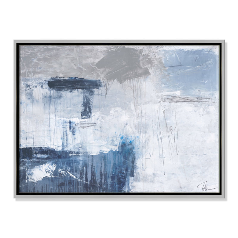 Nordic Ice " Nordic Ice " Painting Print, 18" H x 24" W x 2" D, Silver Framed