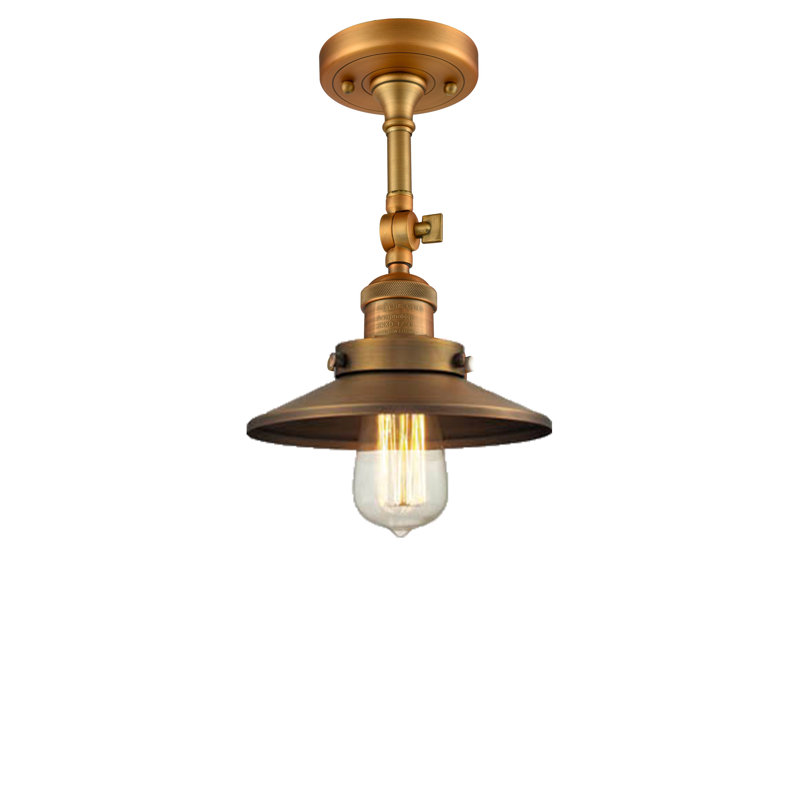 Plafonnier semi-encastré simple à 1 lumière de 8 po Gault, Ampoule DEL 6 watts Vinage, Laiton brossé