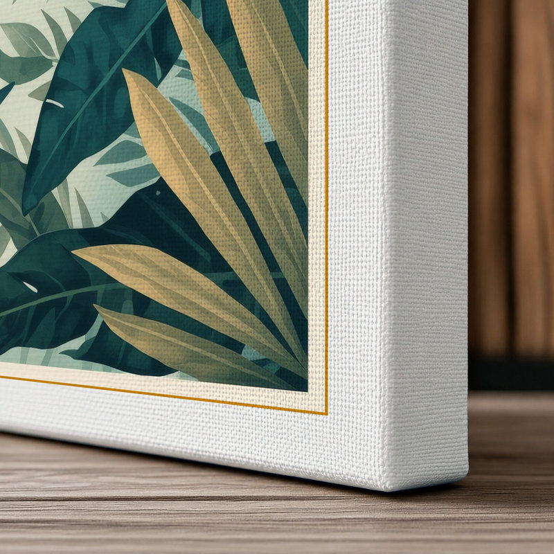 Layered Tropical Foliage Botanical - Wrapped Canvas, 24x16 - 61.0 x 40.6 cm, White Border