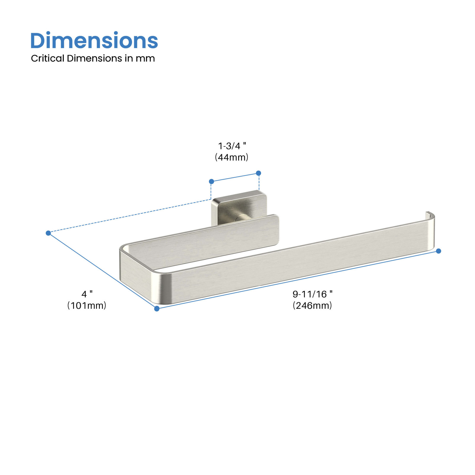 Blaze 9.7'' Towel Bar, Brushed Nickel
