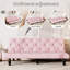 Lit en velours rose avec profondeur de 66 pouces, cadre, 3 positions réglables, rembourrage en mousse à haute élasticité, s'adapte à tous les lits décoratifs, engrenages pour passer, conception, soutien, coussins de siège relaxants-1418480284