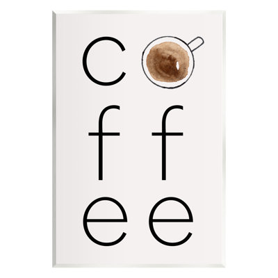 bb-541-Wood Coffee Text and Mug by Corinne Rose No Frame Print on MDF