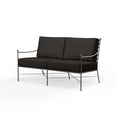 Lucier 51.77'' Wide Straight Iron Loveseat with Sunbrella® Cushions