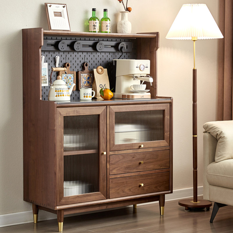 Walnut Solid Wood Sideboard, 53.15" H x 31.5" W x 15.75" D