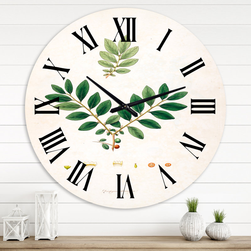 Horloge murale rétro Vintage Plant Life, Moyenne