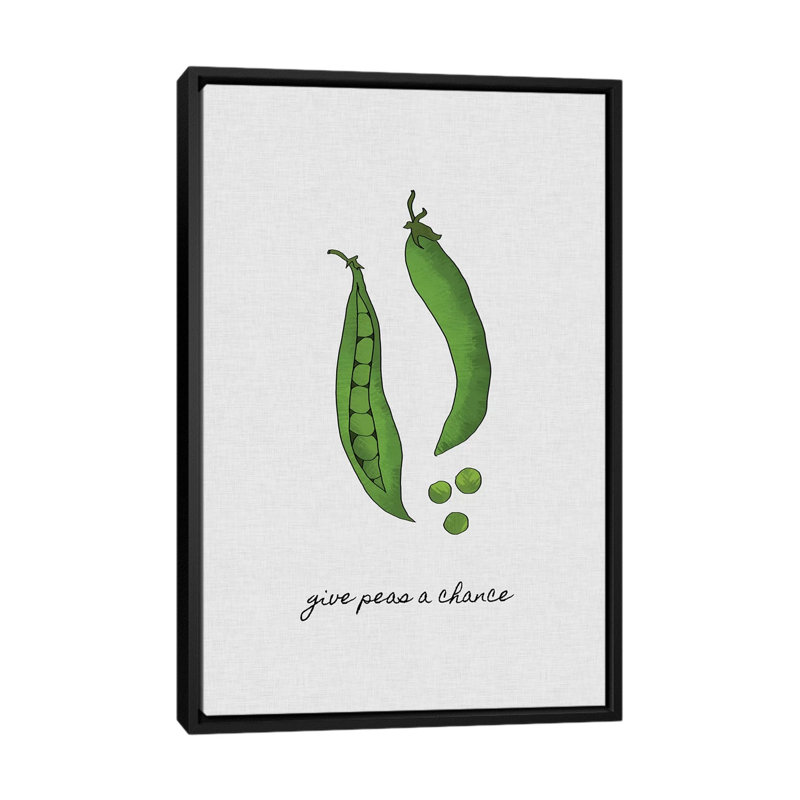 «Offrir une pois», impression sur toile, H 26 po x l 18 po x P 1,5 po, Toile avec cadre noir, Pas de tapis