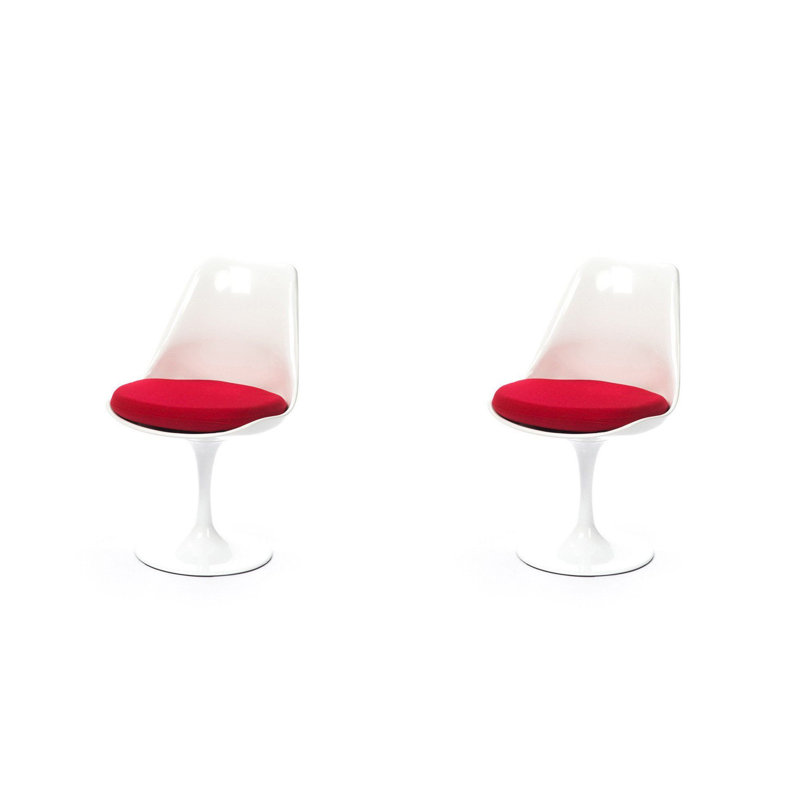 Chaise de salle à manger Eason, Blanc/rouge