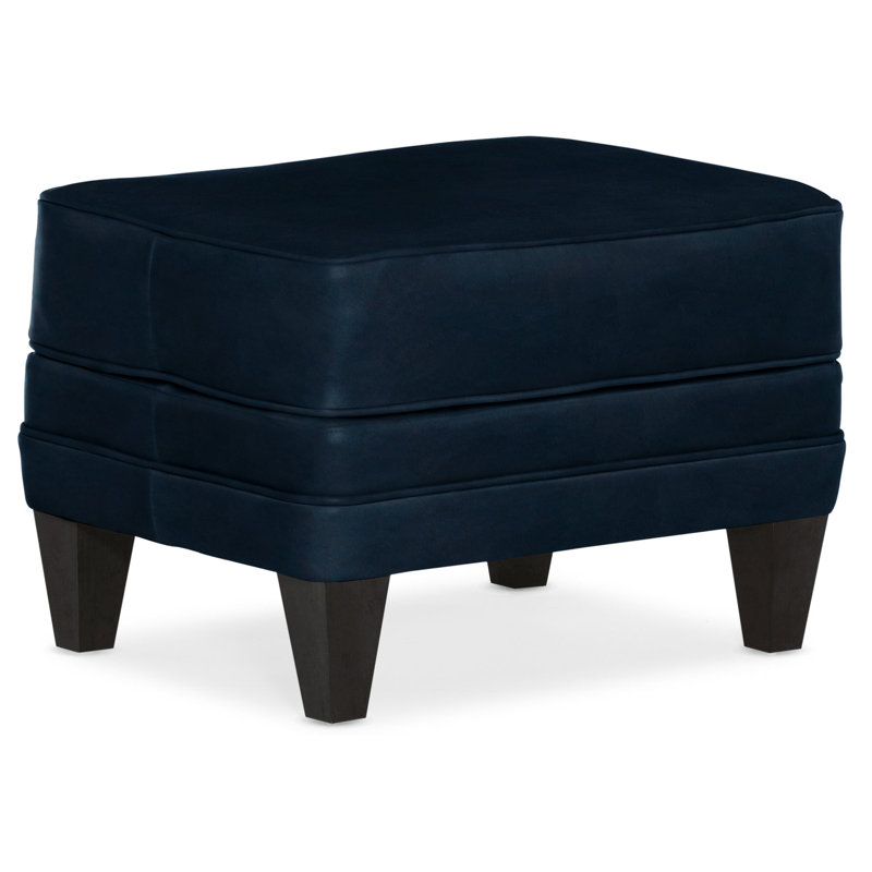 Willow Ottoman, Plantation, Outsider Raven Genuine Leather