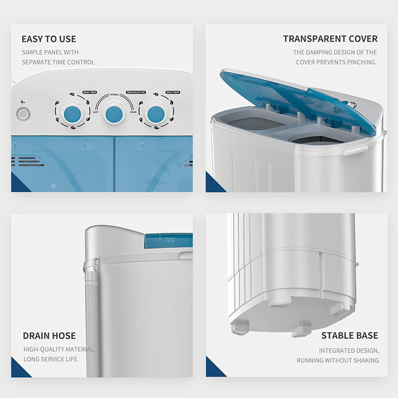 Auertech Portable Washer & Dryer Combo in White