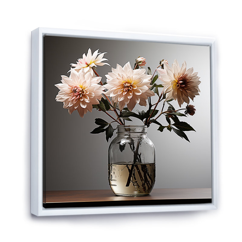 «Mums Minimalisme Dream Photo I» sur toile, H 24 po x l 24 po x P 1 po, Cadre flottant blanc