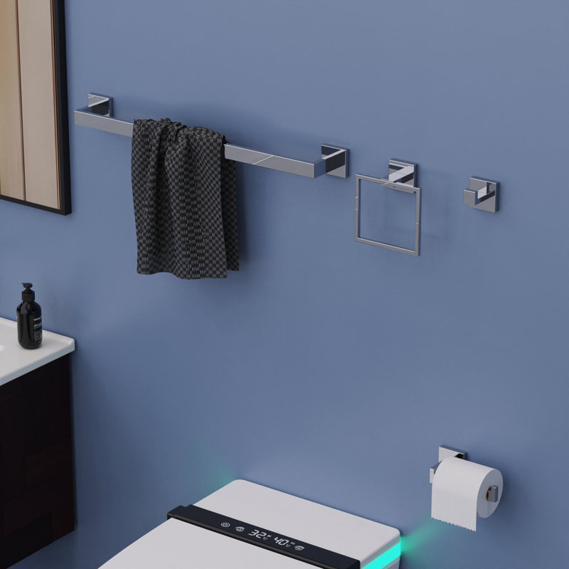 Topcraft 5-Piece Stainless Steel Bathroom Hardware Set, Chrome 