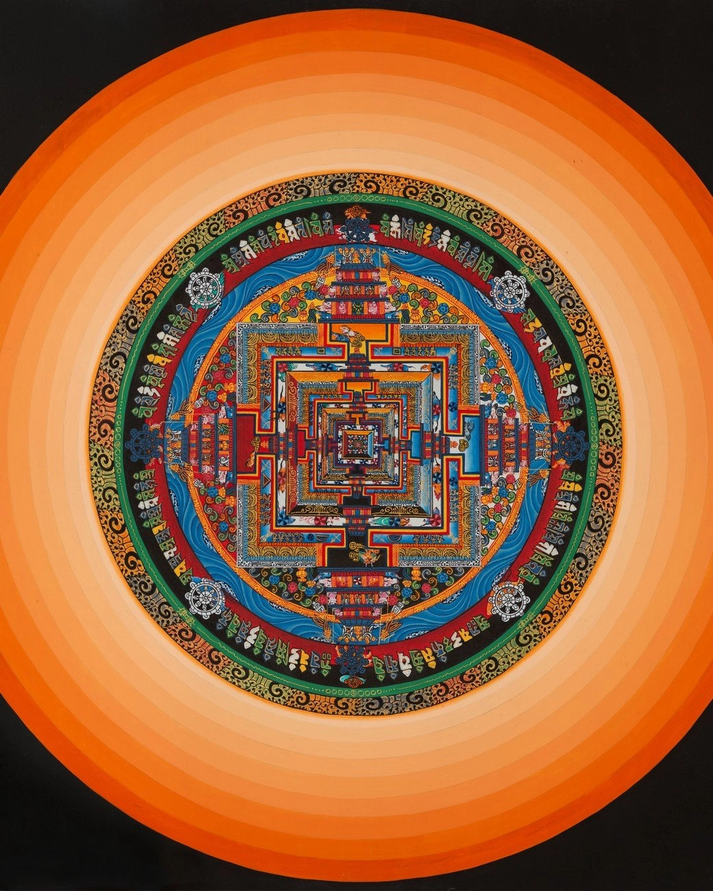 Bungalow Rose Circle Of Life Mandala With Halo (Brocadeless Thangka ...