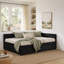 Canapé-lit et lit de jour capitonné en velours capitonné 3 en 1 - 2 tiroirs de rangement, dossier / accoudoirs ergonomiques, capacité de 300 lb pour le salon / la chambre / le bureau-203789905