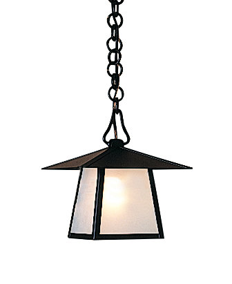 Mannford Outdoor Hanging Lantern, Empty, Satin Black, Frosted