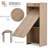 2 In 1 Storage Cabinet & Dining Table 4-Tier Shelf w/ Drop Leaf Tabletop Home