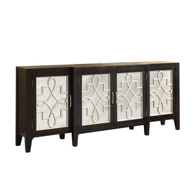 Antique Black Finish Console Cabinet