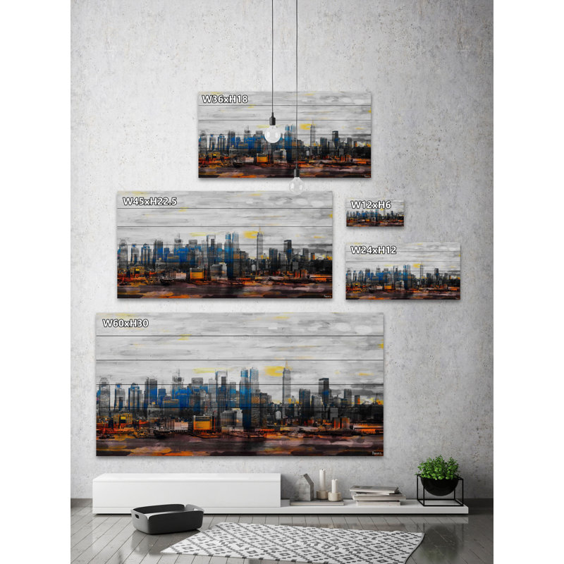 Couleurs New York par Parvez Taj - impression sur bois sans cadre, H 30 po x l 60 po x P 1,5 po