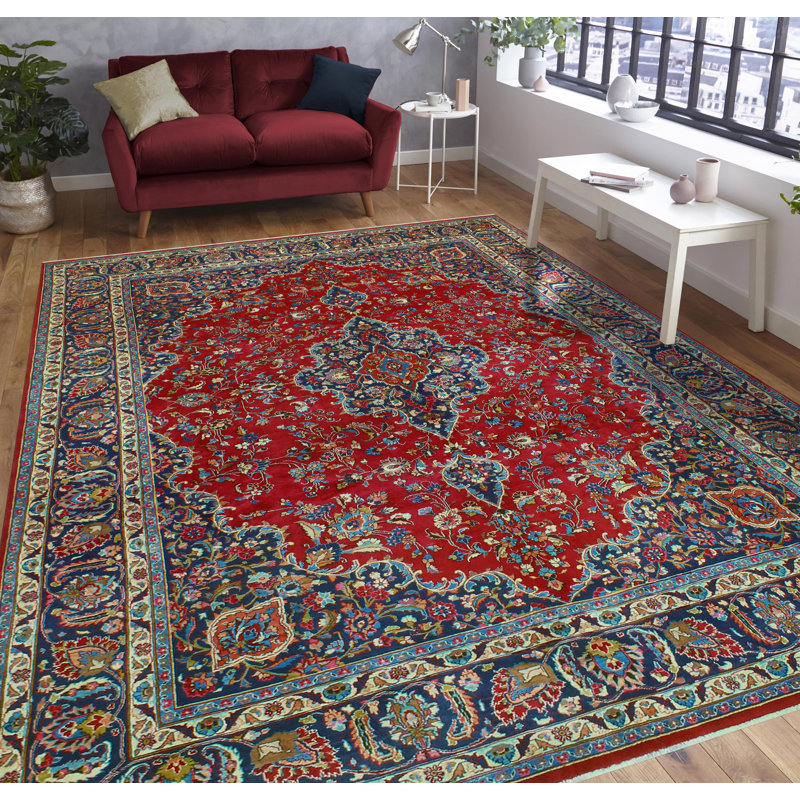 Khrystopher Distressed Farbod Red Rug