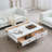 Coffee Table with Storage Metal Legs