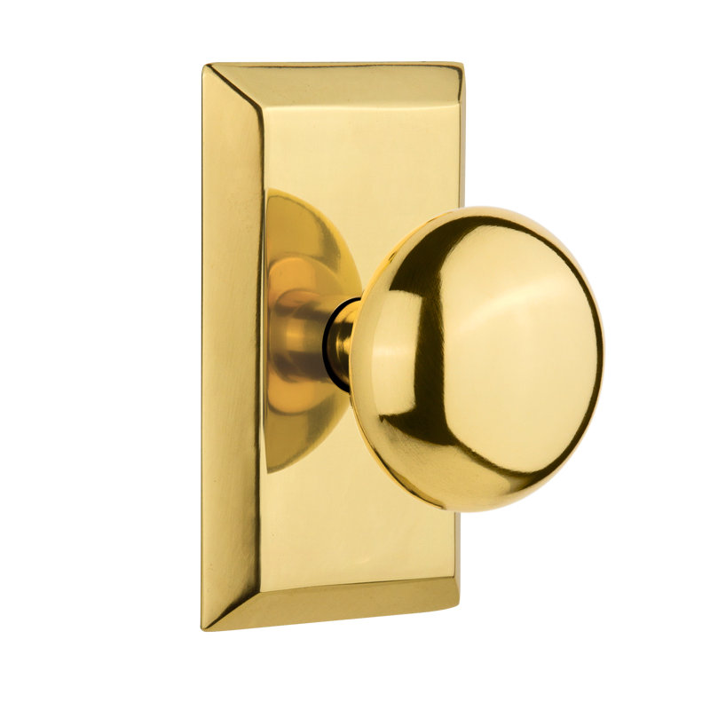 Studio Plate with New York Door Knob, Polished Brass