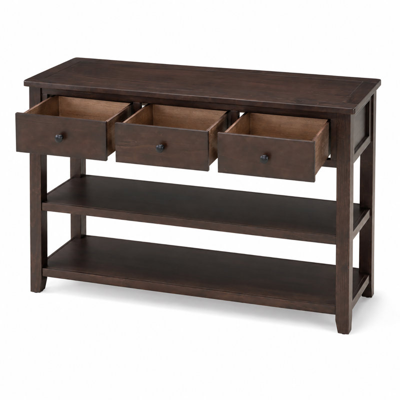 Cabras 50'' Console Table, Espresso Wood, Espresso Wood, 30" H x 50" W x 16" D