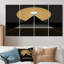 Minimal Gold Moon Mountain - Art mural géométrique 4 pièces-1256021813