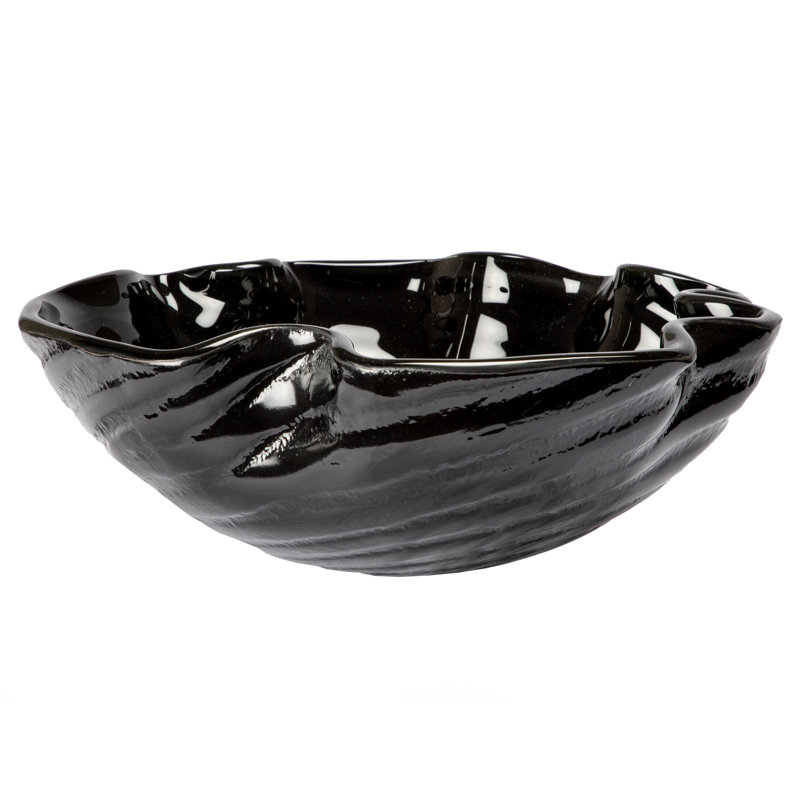 Eden Bath 16.25'' Black Tempered Glass Specialty Bathroom Sink