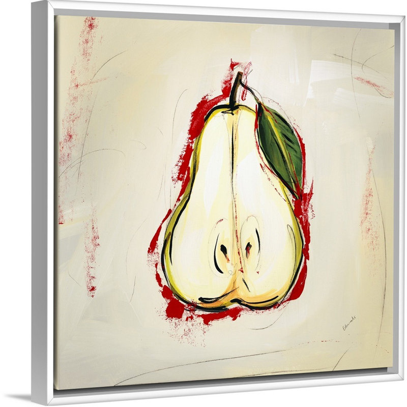« picnic party vii », peinture sur toile, H 25,7 po x l 25,7 po x p 1,75 po, Cadre flottant blanc
