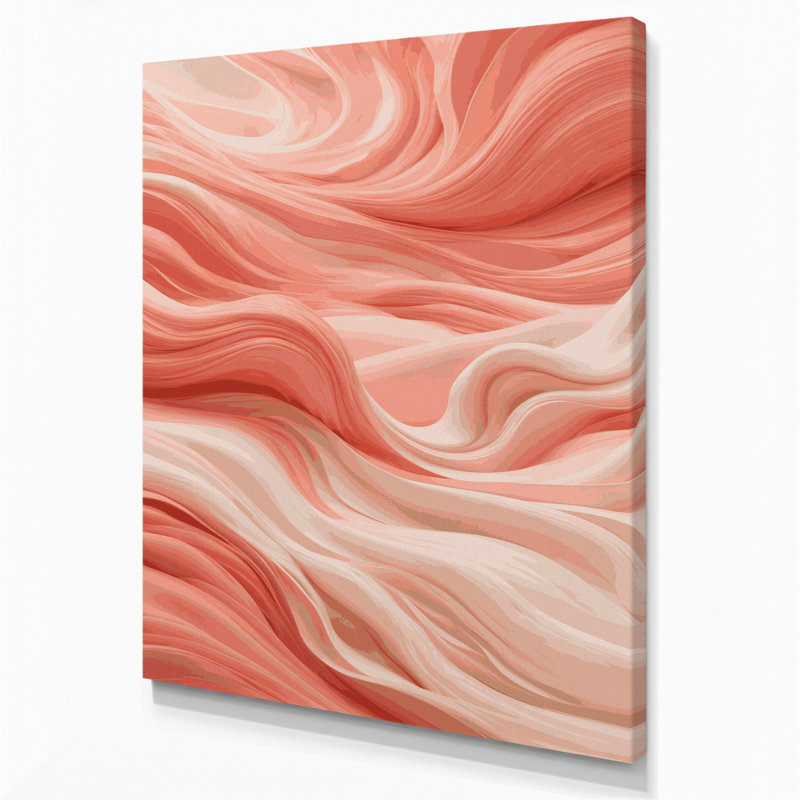 «Abstract Landscape 3», art mural sur toile rose, H 14 po x l 11 po