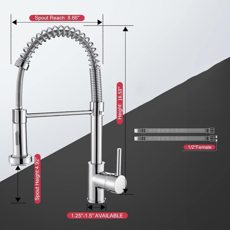 Brayden Studio Pull Down Kitchen Faucet