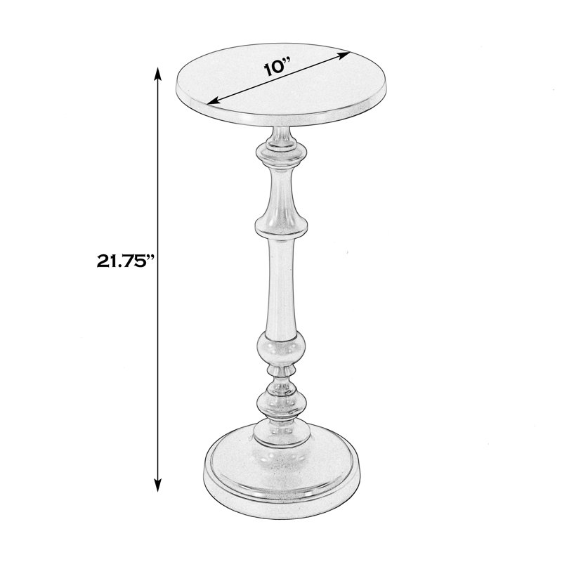 Table de bout à piédestal en métal l 10,25 po Bartel