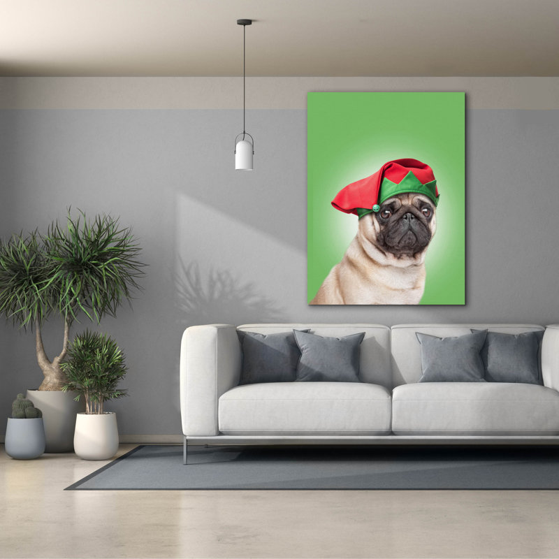  «Pug 2» par John Hovenstine, art mural sur toile, 40 po x 54 po