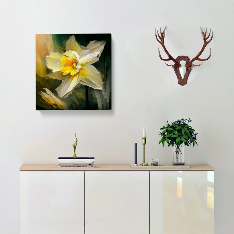 Daffodil Abstract Expressionism - Print