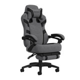 RESPAWN 110 Pro Gaming Chair - Gaming Chair with Footrest, Reclining Gaming Chair, Video Gaming Computer Desk Chair, Adjustable Desk Chair, Gaming Chairs For Adults With Headrest Pillow - Grey Fabric