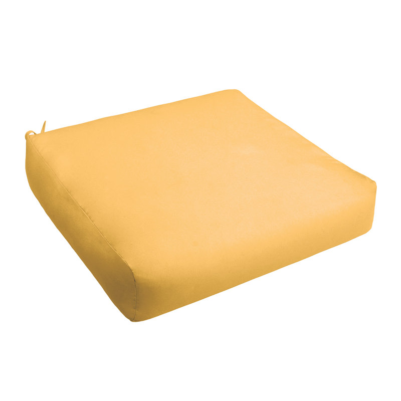 Outdoor Solid Round Front Deep Seating Cushion,  Tan, 29" W x 27" D