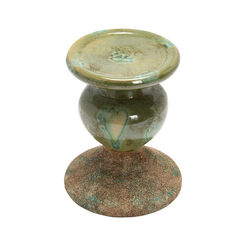 Bougeoir de table Waikiki Zeppelin, Vert vieilli, H 5,25 po x l 4,25 po x P 4,25 po